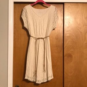 Crocheted belted dress